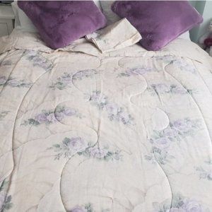 REVERSIBLE BEDDING TWIN- Floral and Cream W large pillow case​